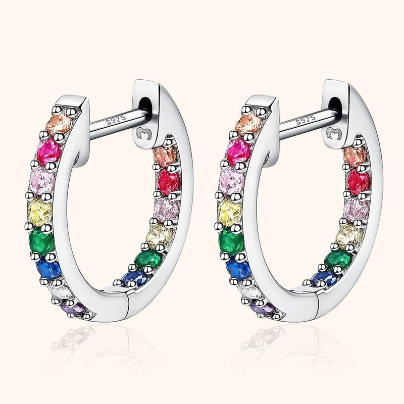 Rainbow Hoop Earrings - Sofia