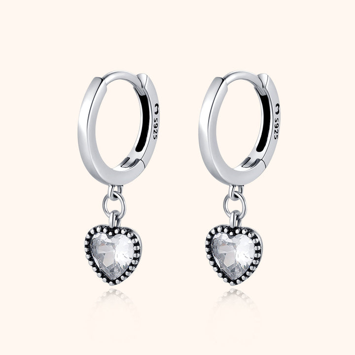 Crystal Heart Earrings - Celina