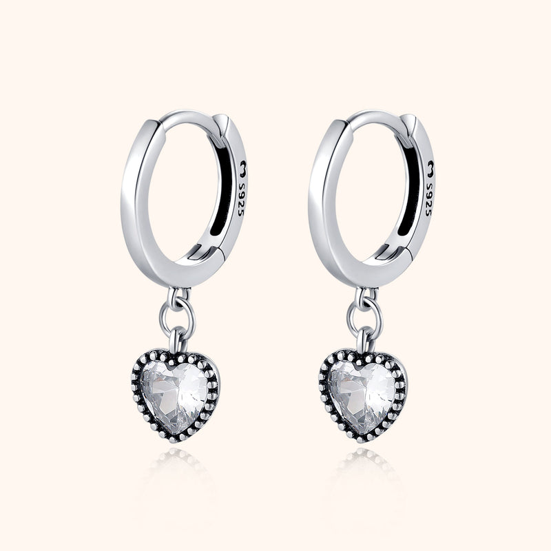 Crystal Heart Earrings - Celina