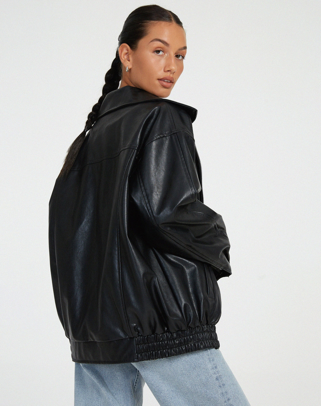 Oversized Los Leren Damesjacke – Yara