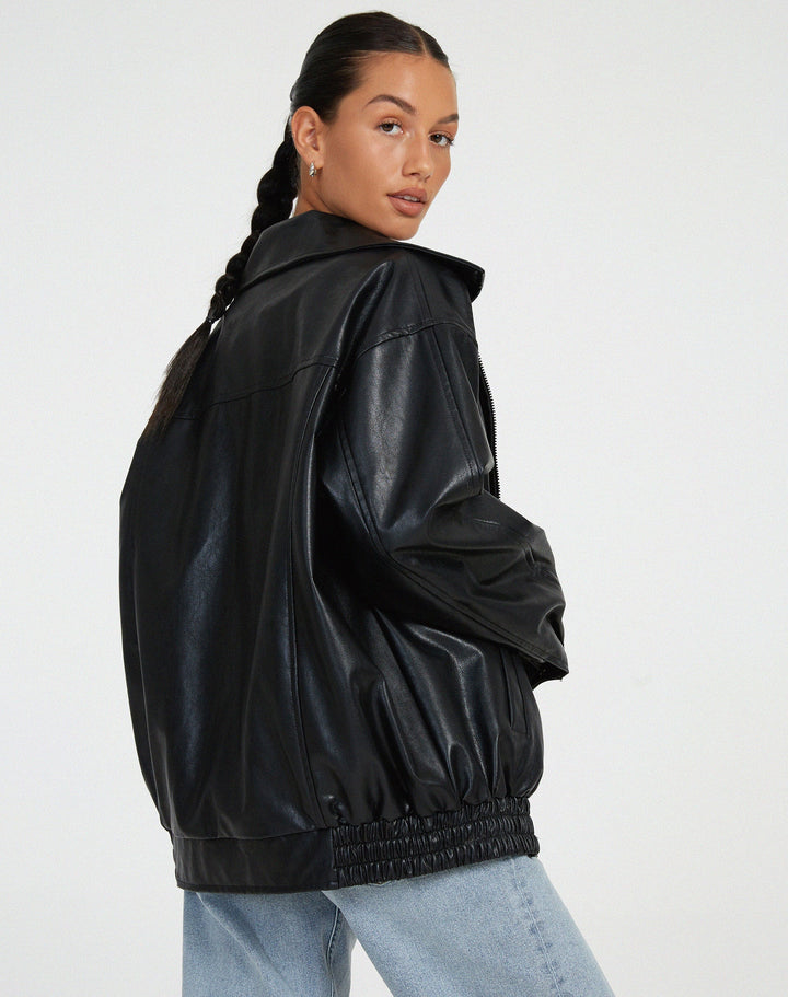 Oversized Los Leren Damesjacke – Yara