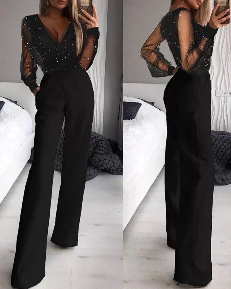 Black Glitter Jumpsuit - Aurora
