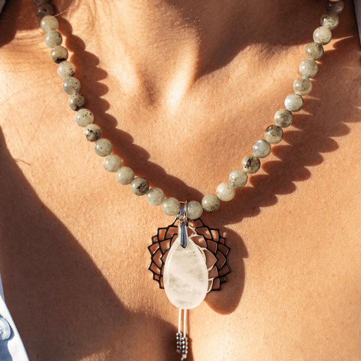 Labradorite, Jade and Amethyst Mala – Seraphine
