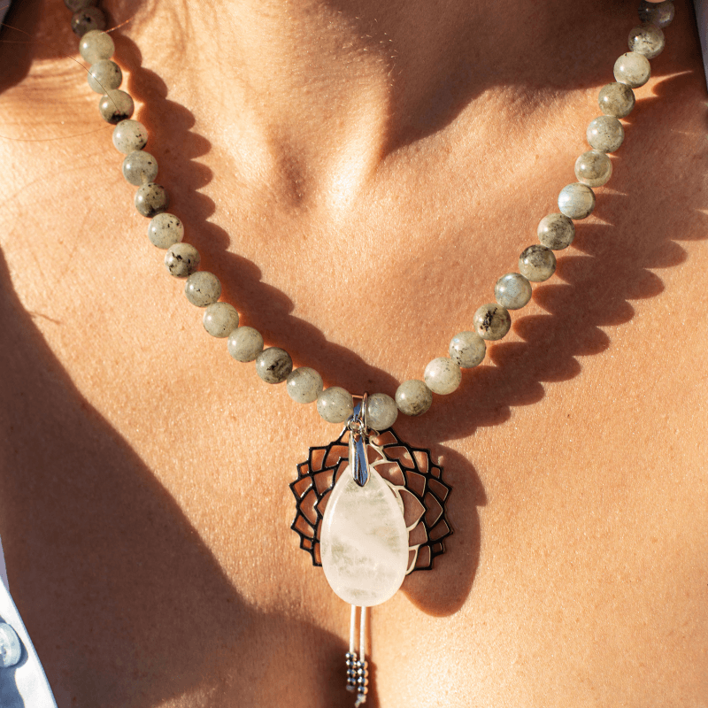 Labradorite, Jade and Amethyst Mala – Seraphine