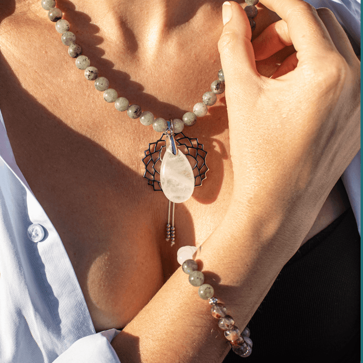 Labradorite, Jade and Amethyst Mala – Seraphine