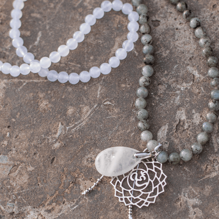 Labradorite, Jade and Amethyst Mala – Seraphine