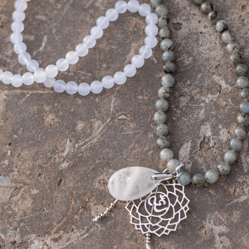 Labradorite, Jade and Amethyst Mala – Seraphine