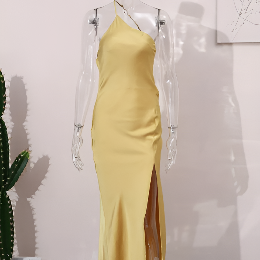 Vestido de verano amarillo con espalda descubierta – Noëlle