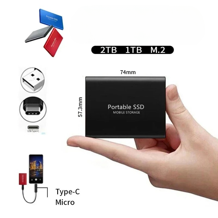 External SSD 2TB Portable Shockproof High-Speed Storage Drive 6