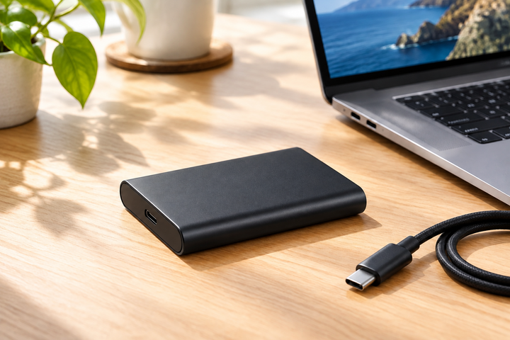 External 2-TB SSD with USB-C and high-speed