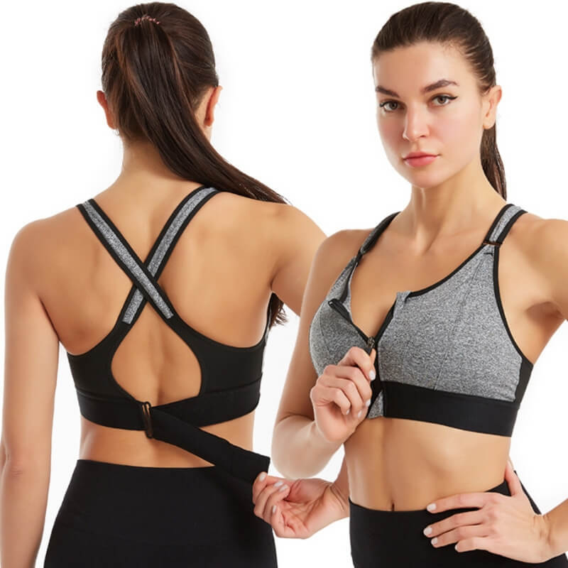 Sports Bra with Zipper & Strong Support – Mira