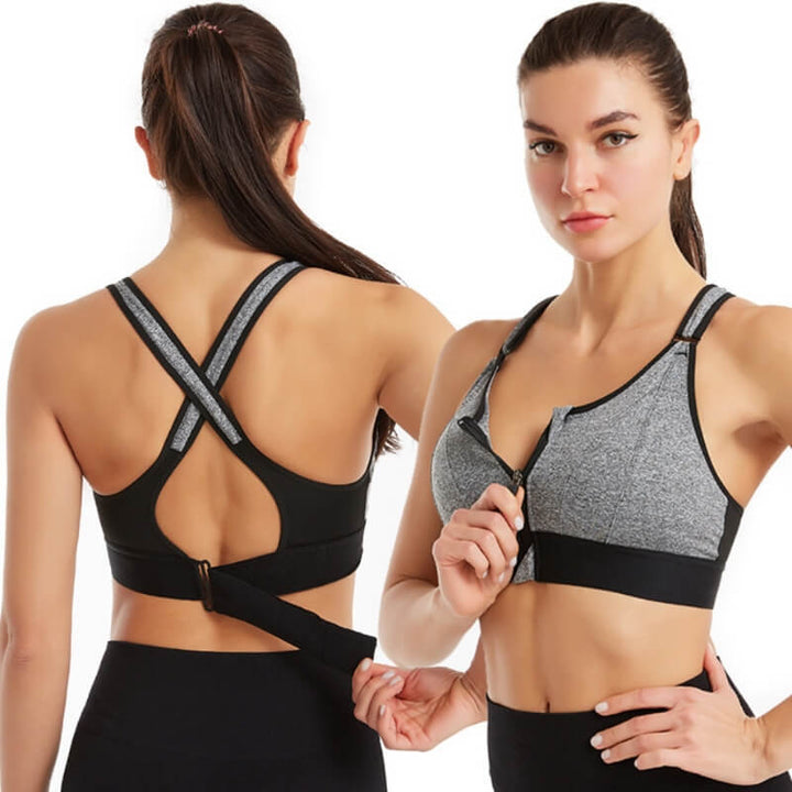 Sports Bra with Zipper & Strong Support – Mira
