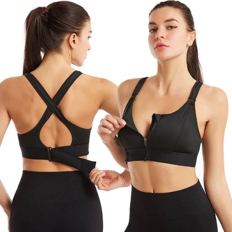 Sports Bra with Zipper & Strong Support – Mira