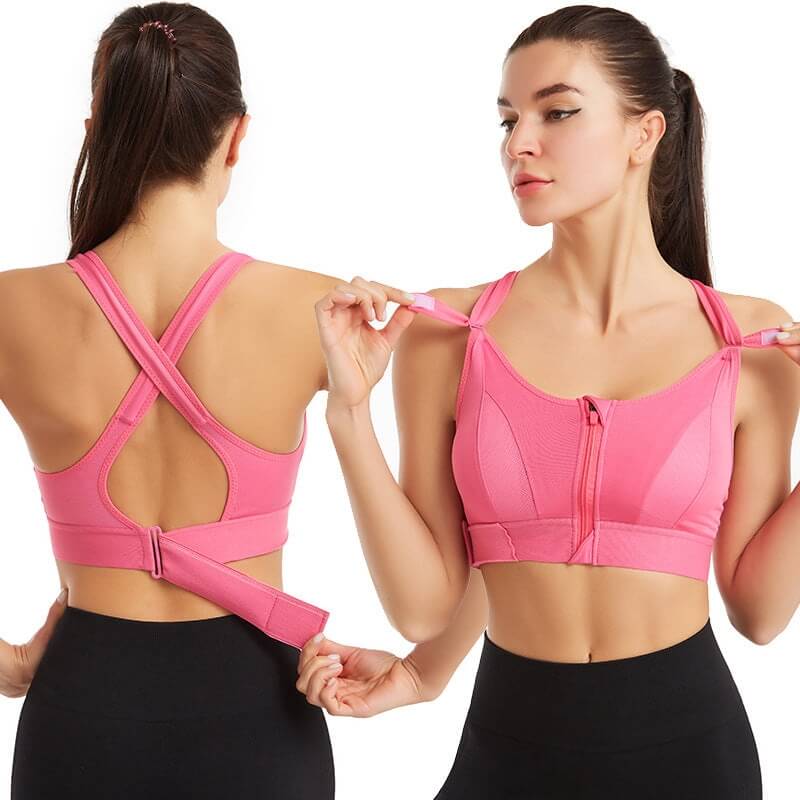 Sports Bra with Zipper & Strong Support – Mira