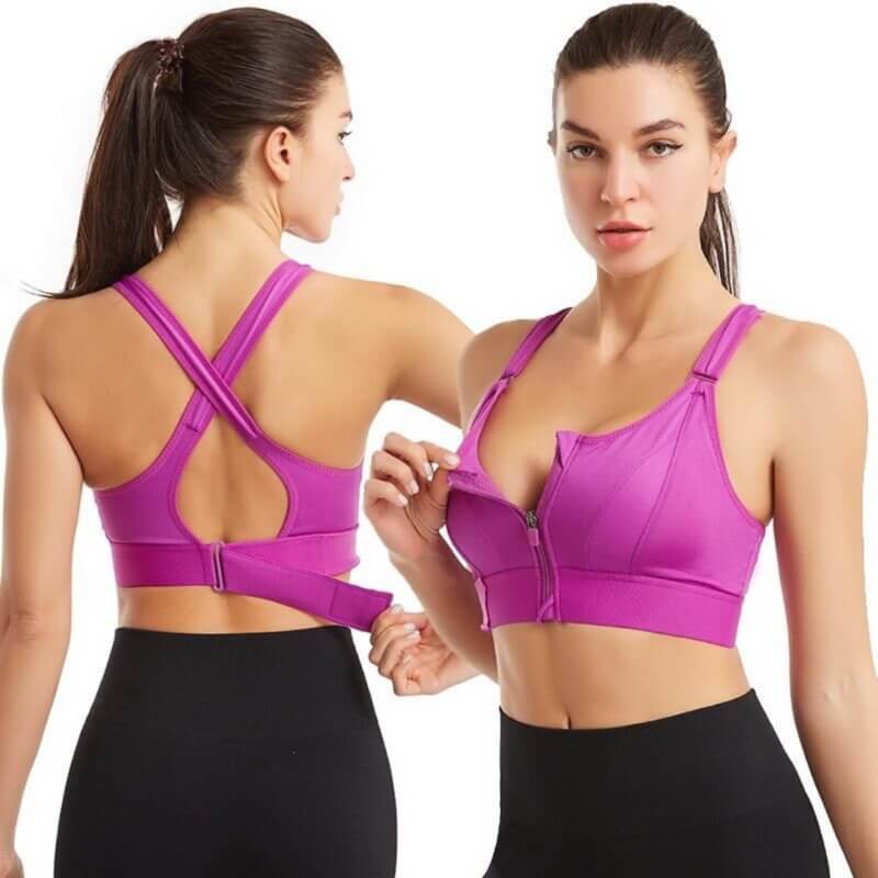 Sports Bra with Zipper & Strong Support – Mira