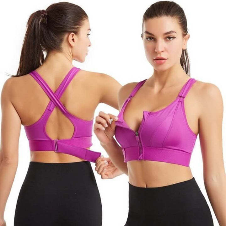 Sports Bra with Zipper & Strong Support – Mira