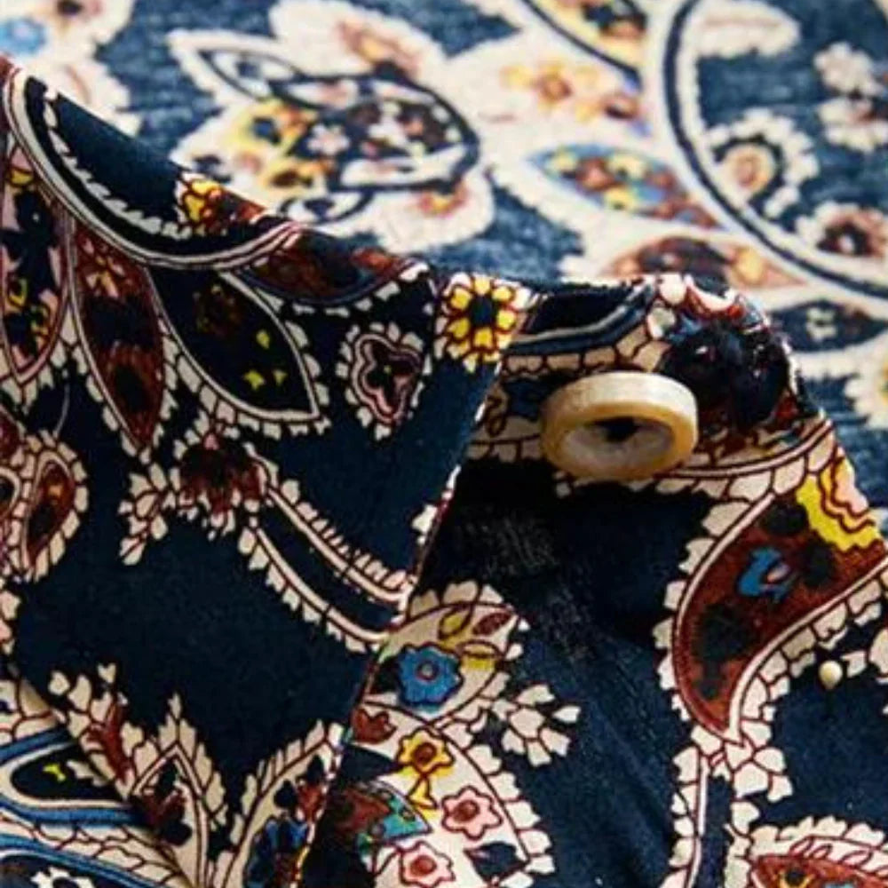 Men's shirt with floral pattern and short sleeves – Florado