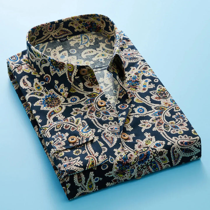 Men's shirt with floral pattern and short sleeves – Florado
