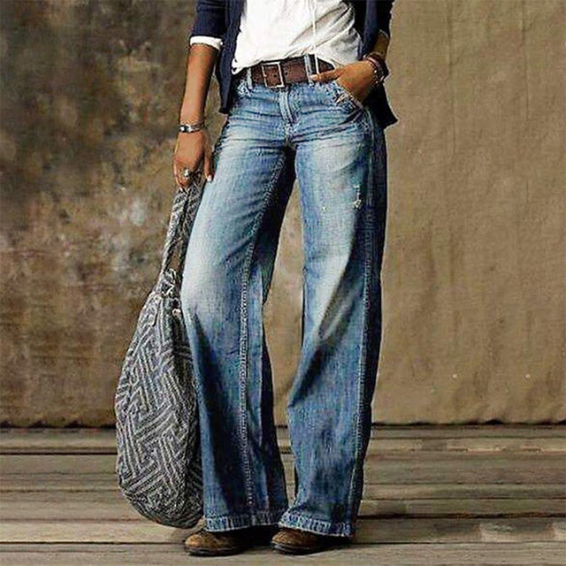 Stylish Wide-Leg Denim Pants - NovaDenim
