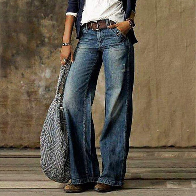 Stylish Wide-Leg Denim Pants - NovaDenim