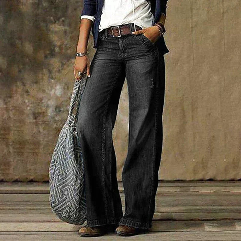 Stylish Wide-Leg Denim Pants - NovaDenim