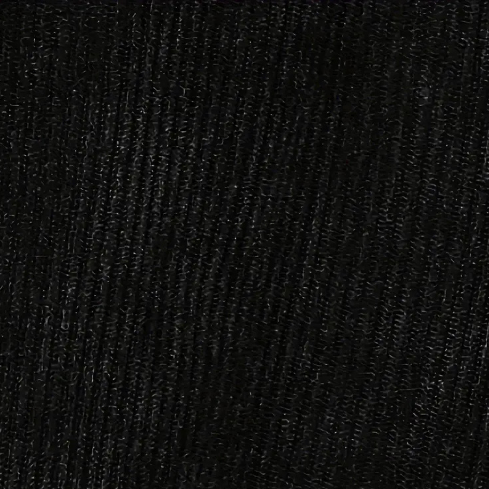 Schwarzer Strickstoff, Textur, Material, Mode, Bekleidung, Detailaufnahme, Hintergrund.