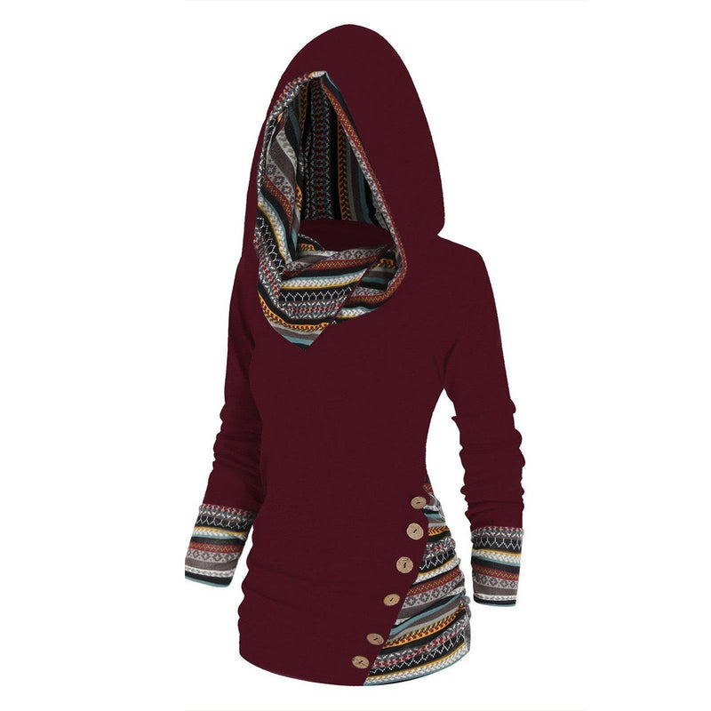 Autumn Women's Hoodie with Tribal Pattern – Tavira