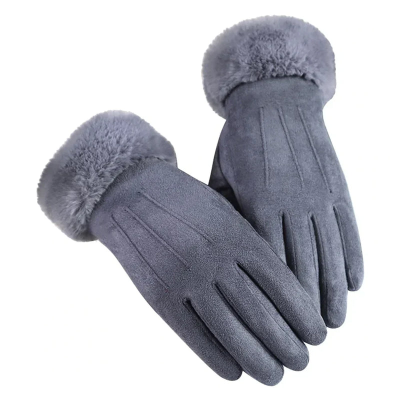 Trendy women's gloves made of suede - Mirella