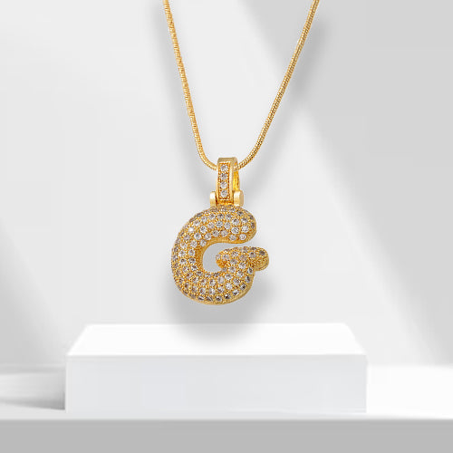 Bubble Letter Chain with Pendant - LuxeLette