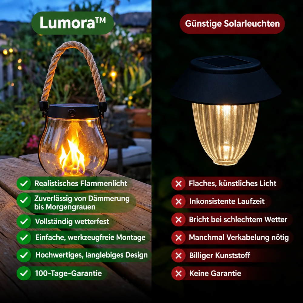 Solar Lantern Outdoor Light with Flickering Flame Effect 2