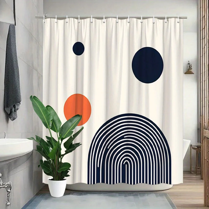 Geometrischer Polyester Duschvorhang - Circlify