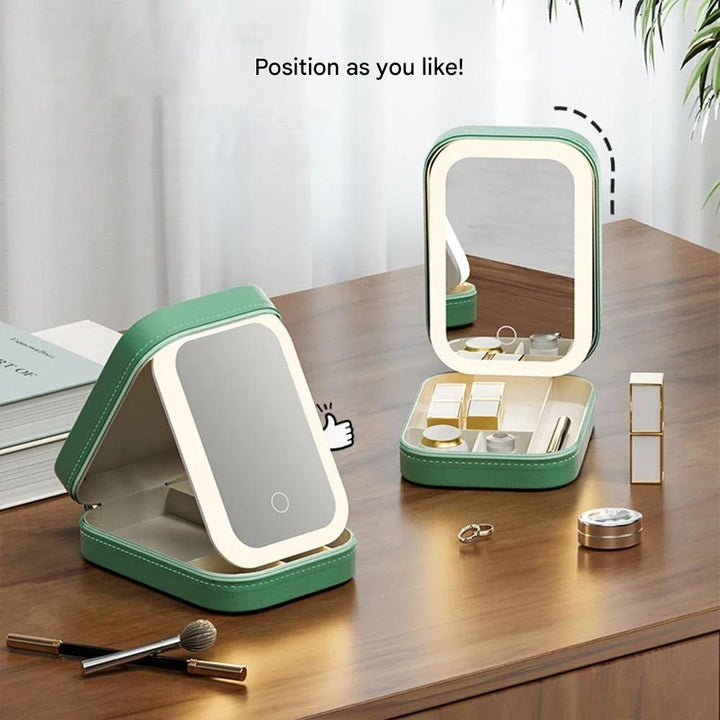 Kompakt oplyst make-up organizer til rejser - Liora