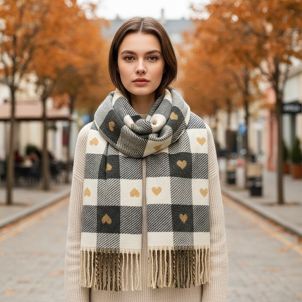 Gestreifter Damen Schal - HeartWarm