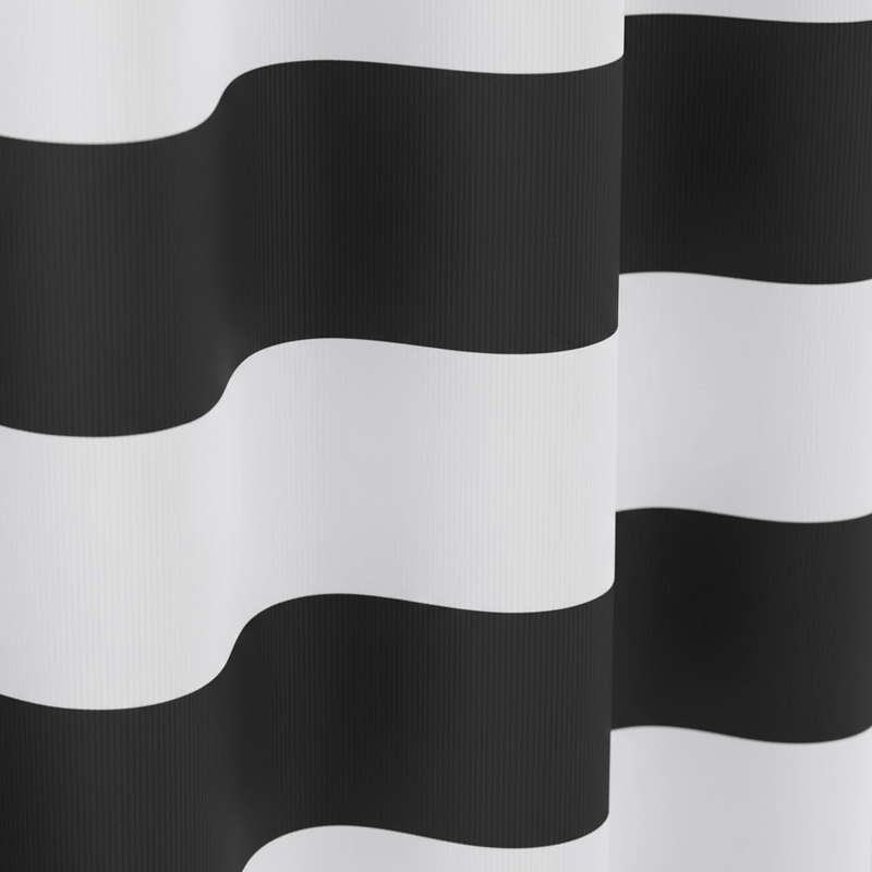 Gestreifter Textil Duschvorhang - WavePanel