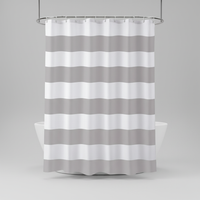 Gestreifter Textil Duschvorhang - WavePanel