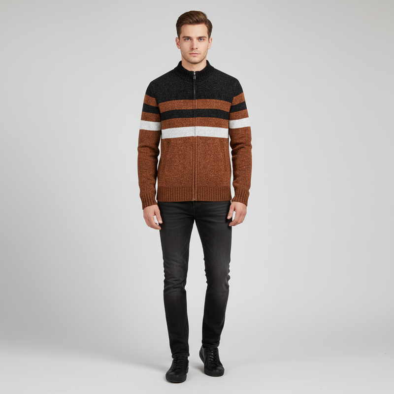 Gestreiftes Herbstvest - WarmKnit