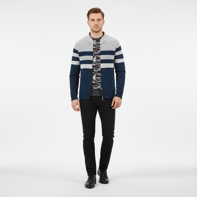Gestreiftes Herbstvest - WarmKnit