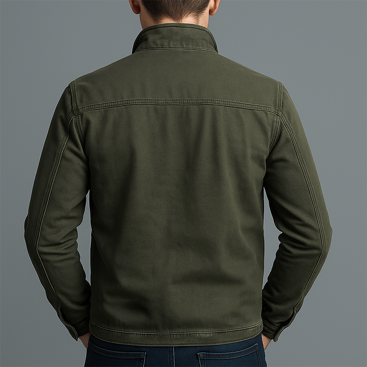 Men's Vintage Zip Jacket - Stand-Collar Autumn Winter Layer 3