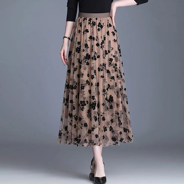 Trendy Mesh Midi-Rock - Fiona
