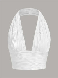 Deep-cut tank top with open back – Liora