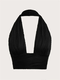 Deep-cut tank top with open back – Liora