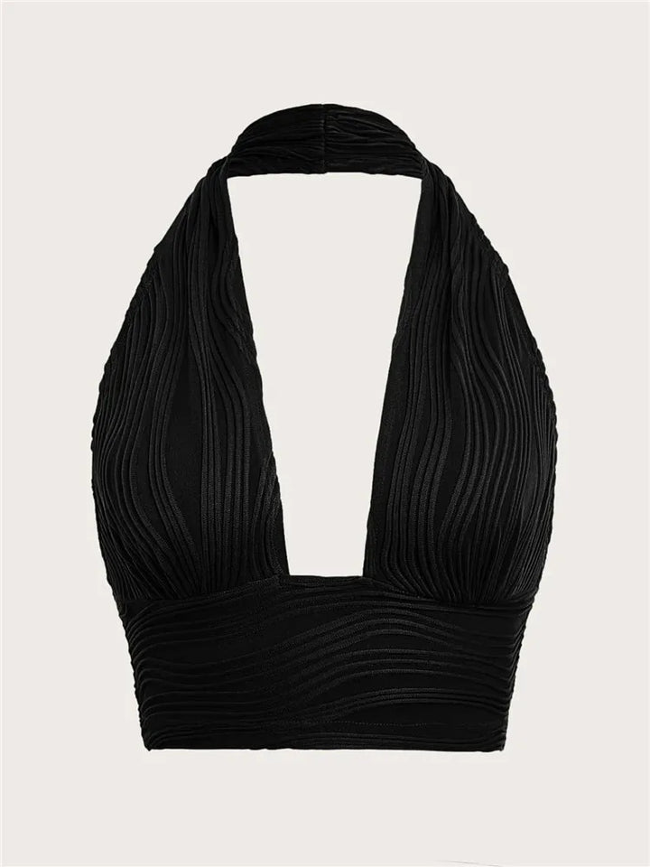 Deep-cut tank top with open back – Liora