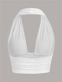 Deep-cut tank top with open back – Liora