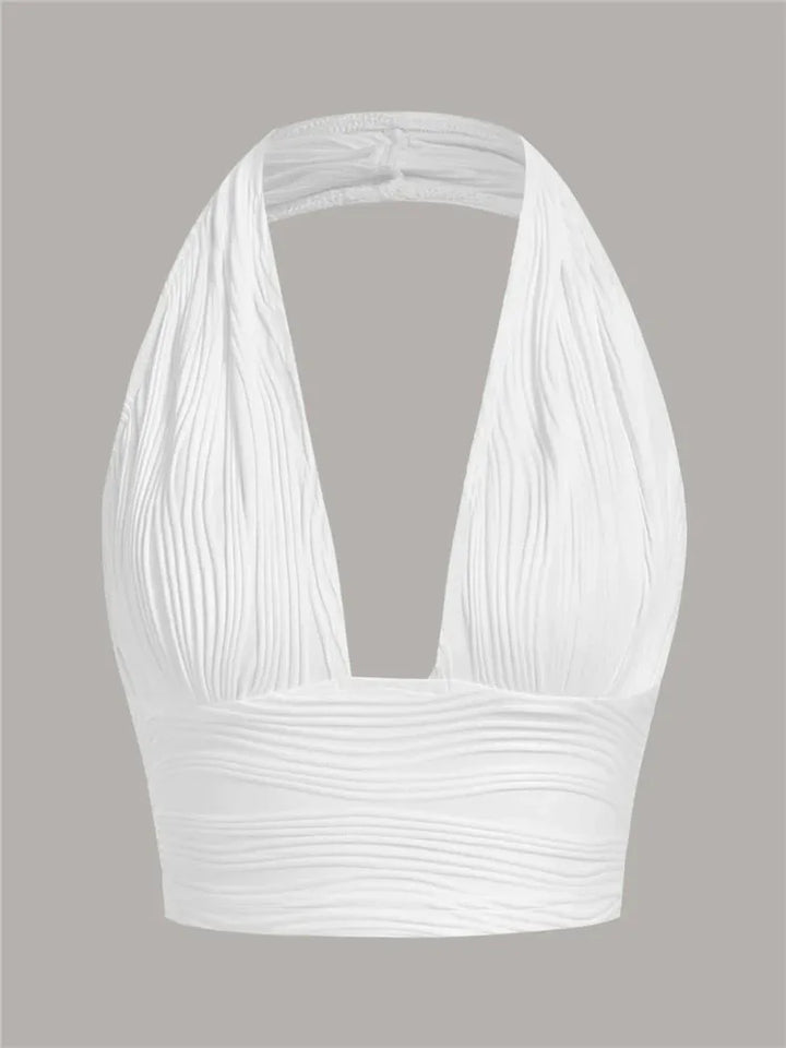 Deep-cut tank top with open back – Liora