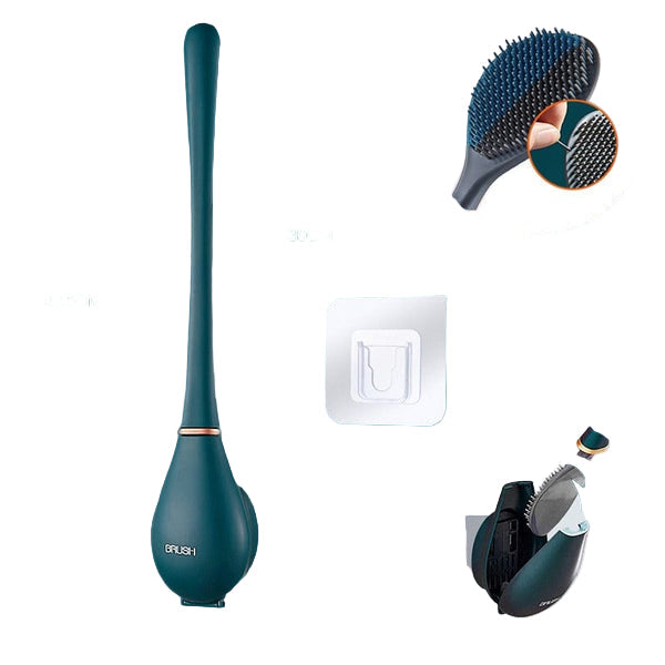 Silicone Toilet Brush with Wall Mount & Drip Tray – Clevora
