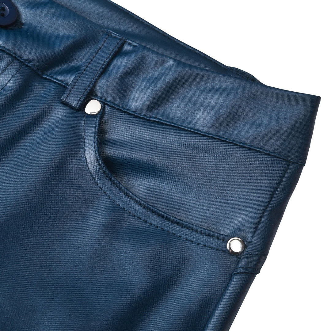 Leather stretch pants with high waist – Raffaela