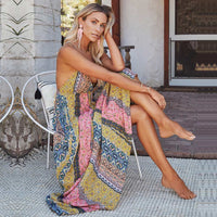 Trendiges Sommerkleid mit V-Ausschnitt und Spaghettiträgern – Pinky