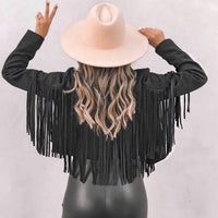 Trendy Suede Women's Jacket with Fringes - Isabella