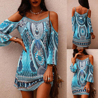 Off-shoulder summer dress with ethnic print – Eliana