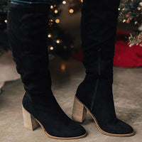Casual Knee-High Boots with Zipper - Tess